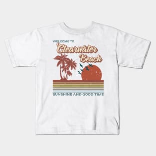 Clearwater Beach Retro Sunset - Clearwater Beach Kids T-Shirt